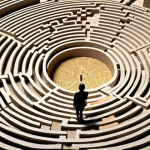 **Title:** Documentation Labyrinth
    **Prompt:** A confusing maze constructed entirely of documents and folders. A small figure with a map looks overwhelmed. Symbolizes the challenges of regulatory documentation. Focus on bureaucratic paperwork. Think of a local Malaysian company struggling.