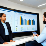 A diverse team of professional individuals, including male and female members, fully clothed in modest business attire, collaborating around a large interactive screen displaying complex data visualizations and regulatory charts within a modern, well-lit corporate office. The atmosphere is serious and focused, emphasizing digital compliance and risk management. Perfect anatomy, correct proportions, natural poses, well-formed hands, proper finger count, and natural body proportions. High-resolution professional photography, crisp focus, safe for work, appropriate content, fully clothed, professional, family-friendly.